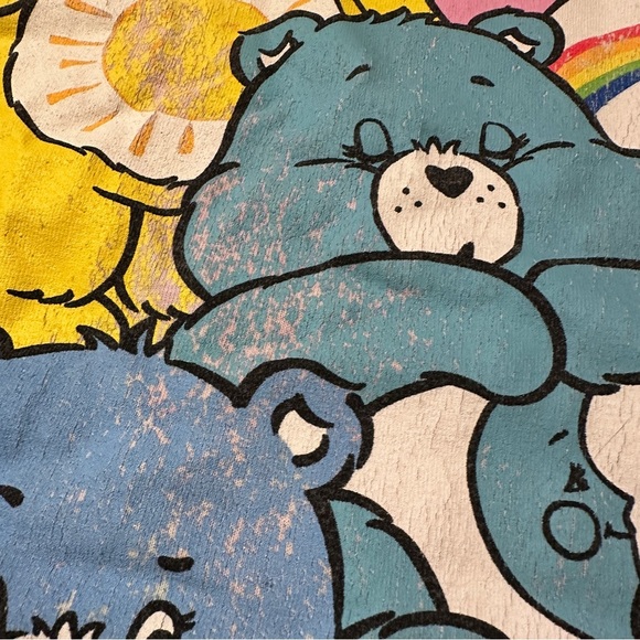 Care Bears Vintage Multicolor Tie Dye Cotton Size Large Graphic T-Shirt - Picture 7 of 16
